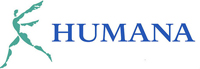 The image displays a logo with a stylized human figure inside a circle, accompanied by text that reads HUMANA.