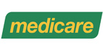 The image shows a logo with the text MEDICARE prominently displayed above a stylized letter M inside a green square, suggesting an association with healthcare services.