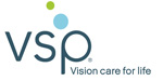 The image features a logo with the acronym VSP prominently displayed, alongside the text vision care for life. The logo is set against a backdrop that includes a stylized representation of water droplets in blue and green hues, suggesting a connection to eye health or vision services.